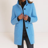 Leonie | Damenjacke hoher Kragen modern elegant – Hellblau