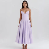 Laarni Kleid – Elegantes Korsett-Midi-Kleid für besondere Anlässe – Flieder Laarni
