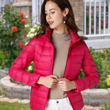Damen Gestepptes Reißverschluss Jacke – Rose