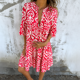 Damen Kleid Mit V Ausschnitt Und Lockerer Passform – Rosa