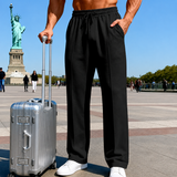 Sammuel | Herren-Hose mit geradem Bein und elastischem Bund – Schwarz