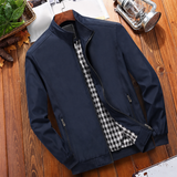 Cedrick | Lässige Übergangsjacke mit kariertem Innenfutter – Dunkelblau