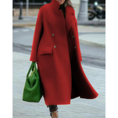 Damen Warmer Eleganter Stylischer Doppelreihiger Mantel | Lang
