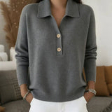 Marcellisse - Soft-Touch-Pullover mit V-Ausschnitt – Grau