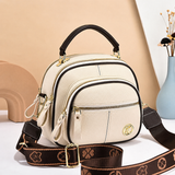 Auressa | Klassische PU-Leder-Umhängetasche mit breitem Riemen – Beige