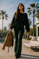 Cassidy | Corduroy Flare Pants – grun