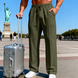 Sammuel | Herren-Hose mit geradem Bein und elastischem Bund – Armeegrün