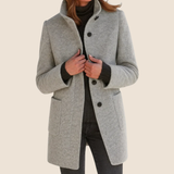 Elanique - Taillierter Softtouch-Mantel – Grau