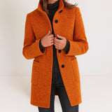 Leonie | Damenjacke hoher Kragen modern elegant – Orange
