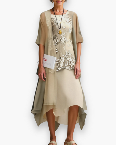 Damen Elegantes Zweiteiliges Kleid | Sommerkleider