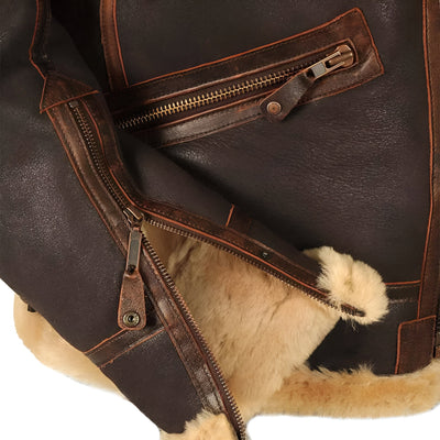 Retro-inspirierte Herrenjacke mit Innenseite aus Shearling