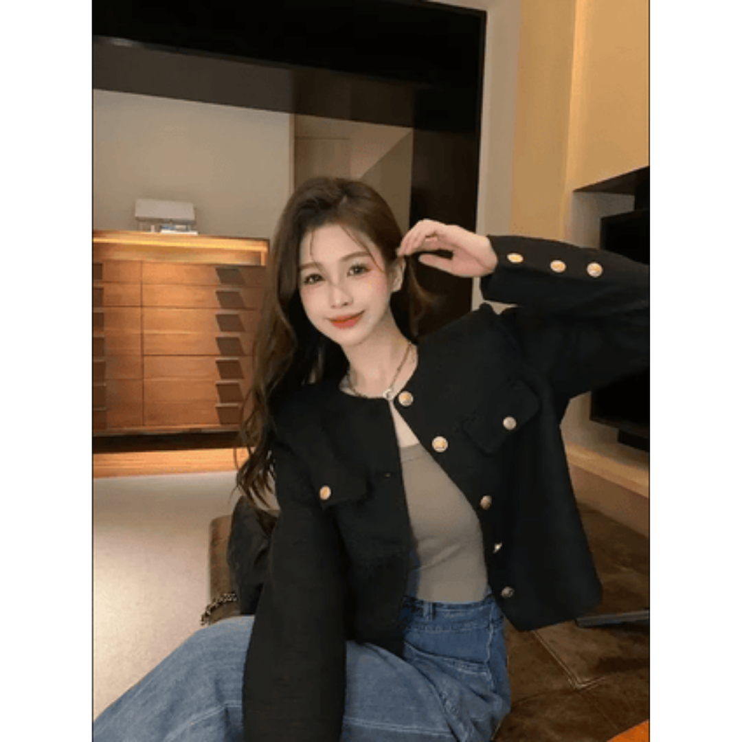 Kurze Schwarze Damenjacke | Schick