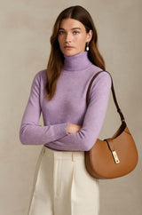 Nina | Damen Kaschmirpullover hochwertig elegant – Hellviolett