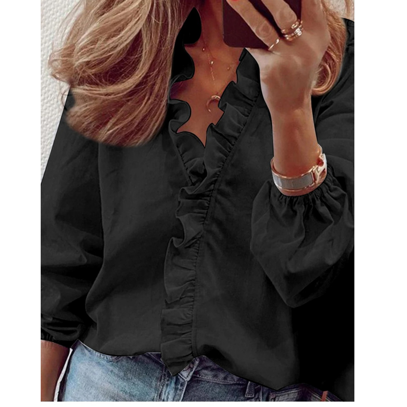 Raquel® | Chiffonbluse mit Plüsch