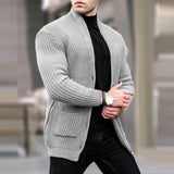 Benjamin | Urban Utility Moderne Strickjacke Für Herren – Hellgrau