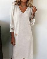 Sina | Damen Kleid klassisch modern elegant gestaltet – Weiß