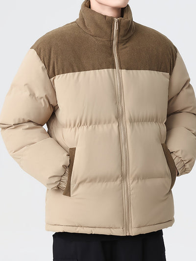 Stilvolle trendige Farbblock-Puffer-Winterjacke für Herren | Ideal für den Winter