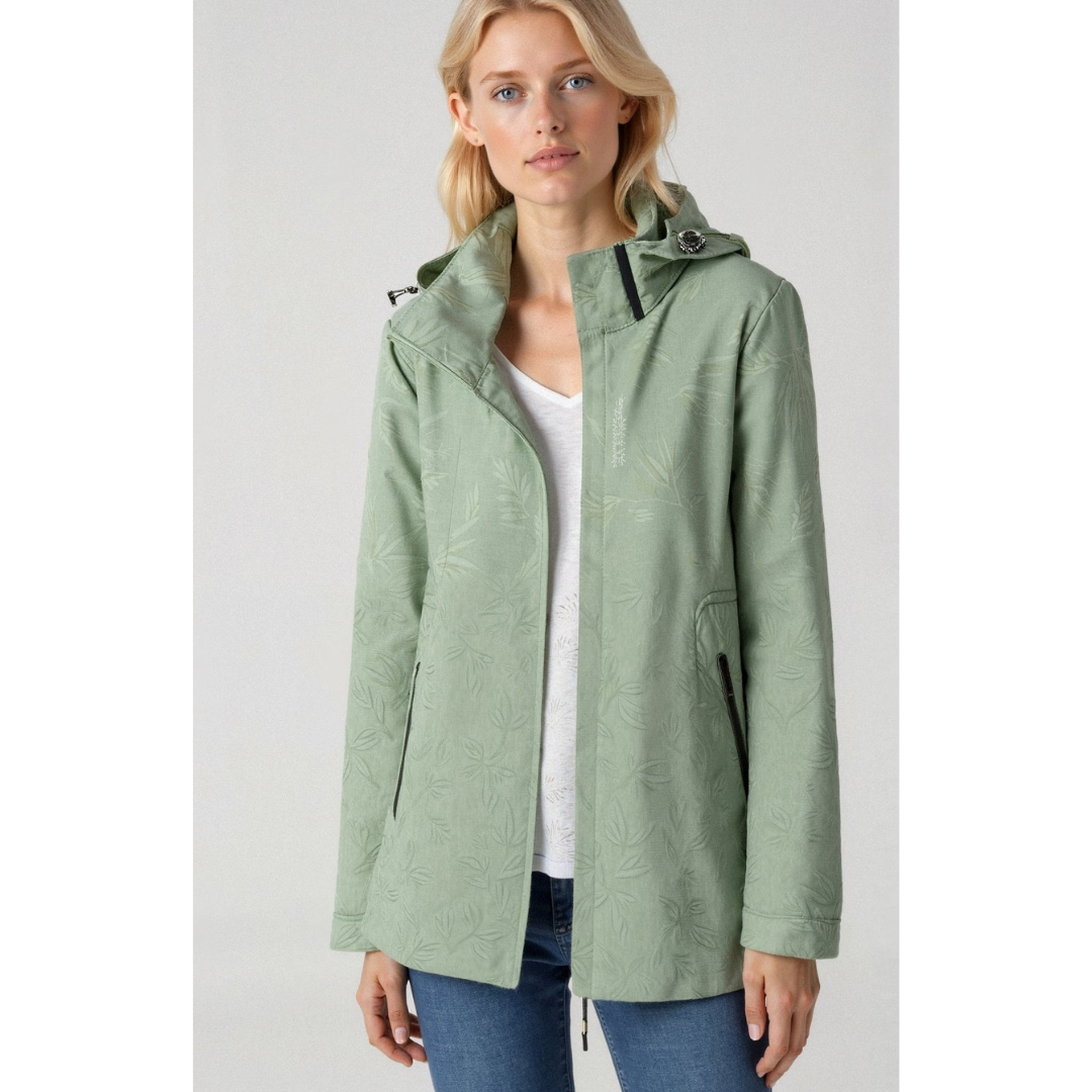 Damen Kapuzen Windbreaker Jacke | Reißverschluss