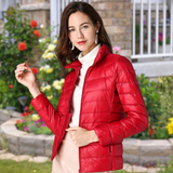 Damen Gestepptes Reißverschluss Jacke – Rot