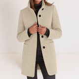 Leonie | Damenjacke hoher Kragen modern elegant – Beige