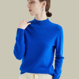 Monika | Damen Rollkragenpullover aus Merinowolle für den Winter – Blau
