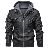 Herren Jacke mit abnehmbarer Kapuze und Taschen – Schwarz