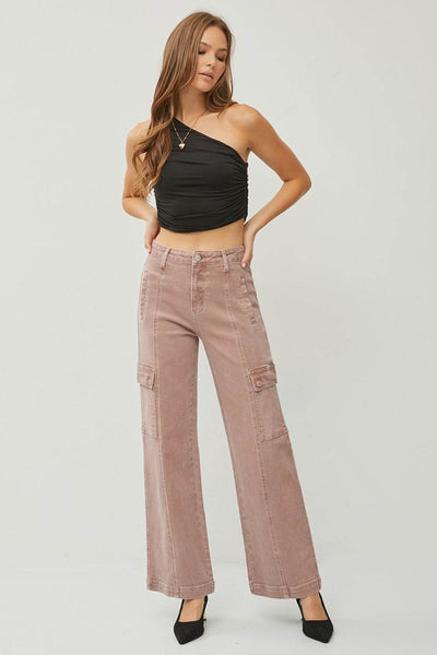 Klaudia® | Damen High-Waist Cargo-Jeans