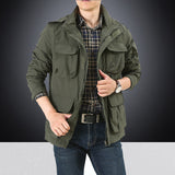 Herren Utility-Fieldjacke mit Klapp- und Reißverschlusstaschen – Olivgrün