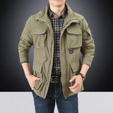 Herren Utility-Fieldjacke mit Klapp- und Reißverschlusstaschen – Khaki