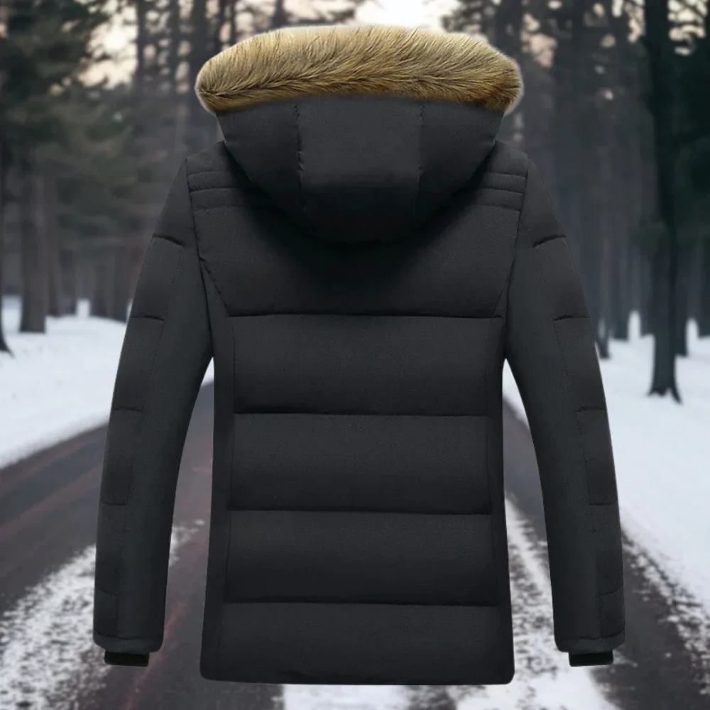 Horst – Herren-Winterjacke mit Kunstpelzbesatz