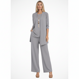 Waverly | Elegantes 3-teiliges Damen-Kleiderset – Grau