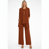 Waverly | Elegantes 3-teiliges Damen-Kleiderset – Dunkelbraun