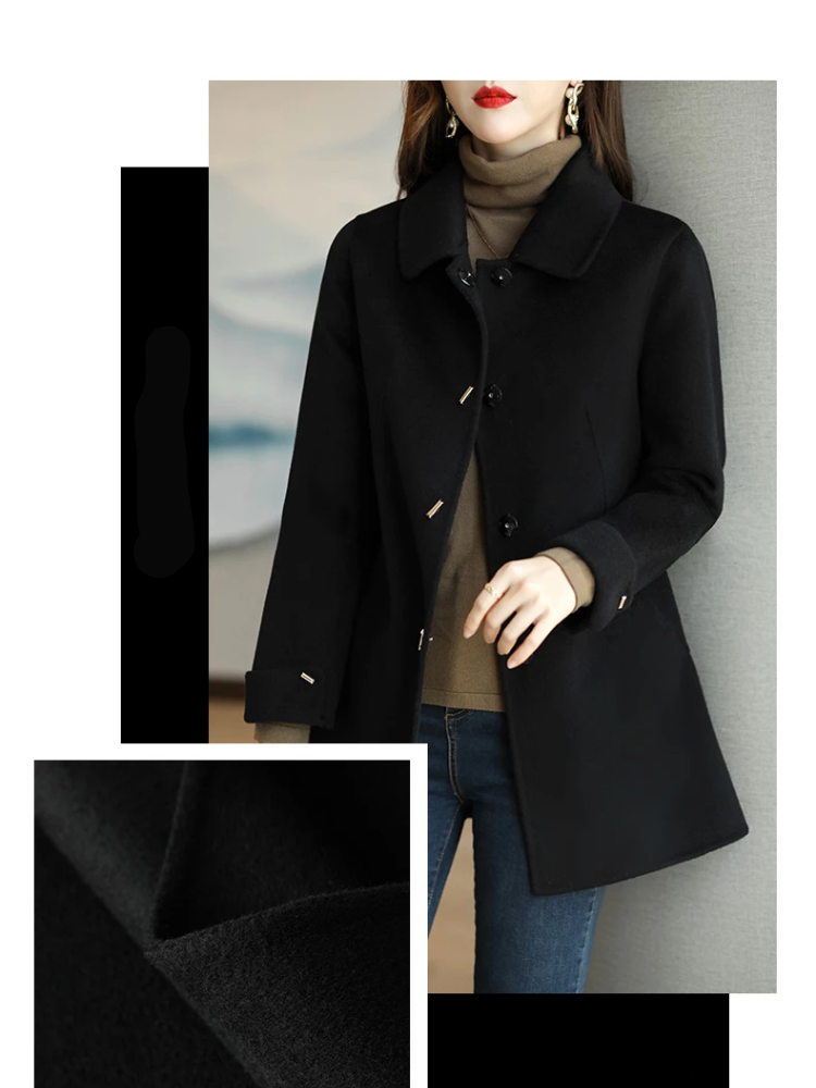 Klassischer Trenchcoat mit Spitzkragen für Damen | Ideal für den Winter