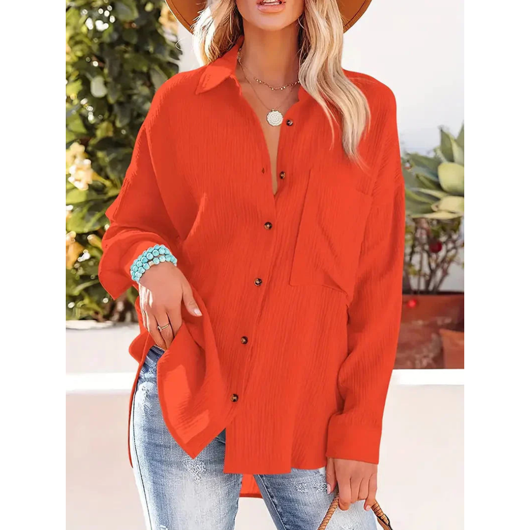 Langärmliges Freizeithemd Für Damen | Button Down