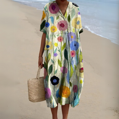 Lora - Bunt Geblümtes Sommerkleid