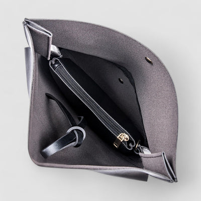 Vintage Damen Schultertasche – Vegan Leder mit Pouch & Canvas Gurt