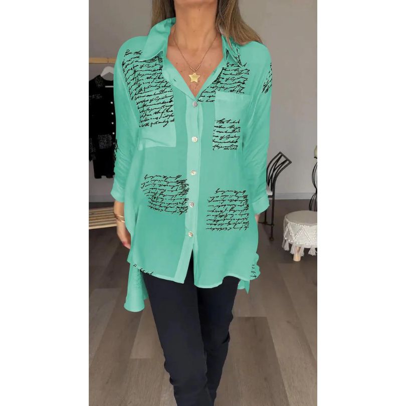 Broznan® | Stylische Bluse mit Buchstaben-Print