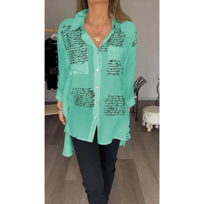 Broznan® | Stylische Bluse mit Buchstaben-Print