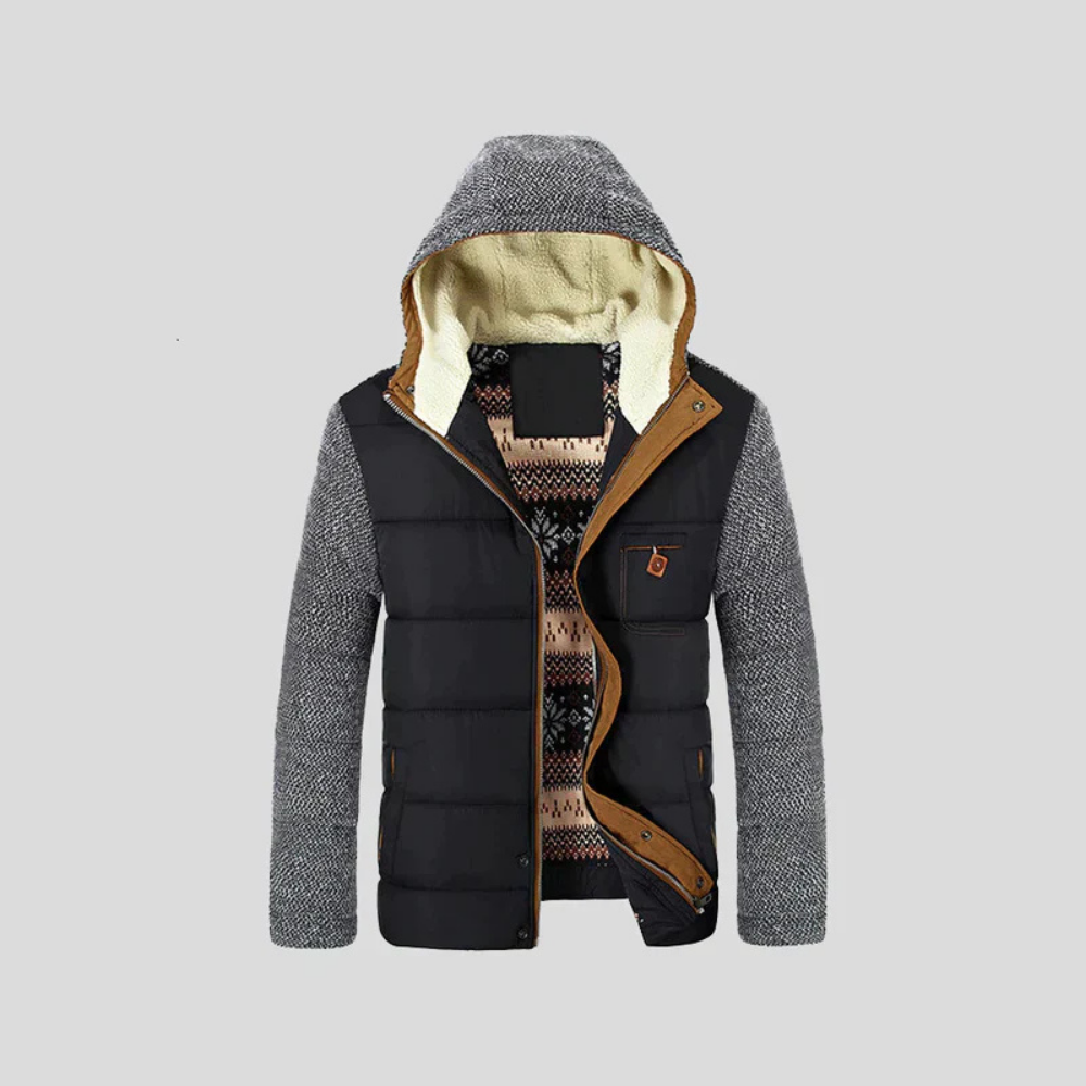 Kurt – Herren-Winterjacke mit gemischtem Texturdesign