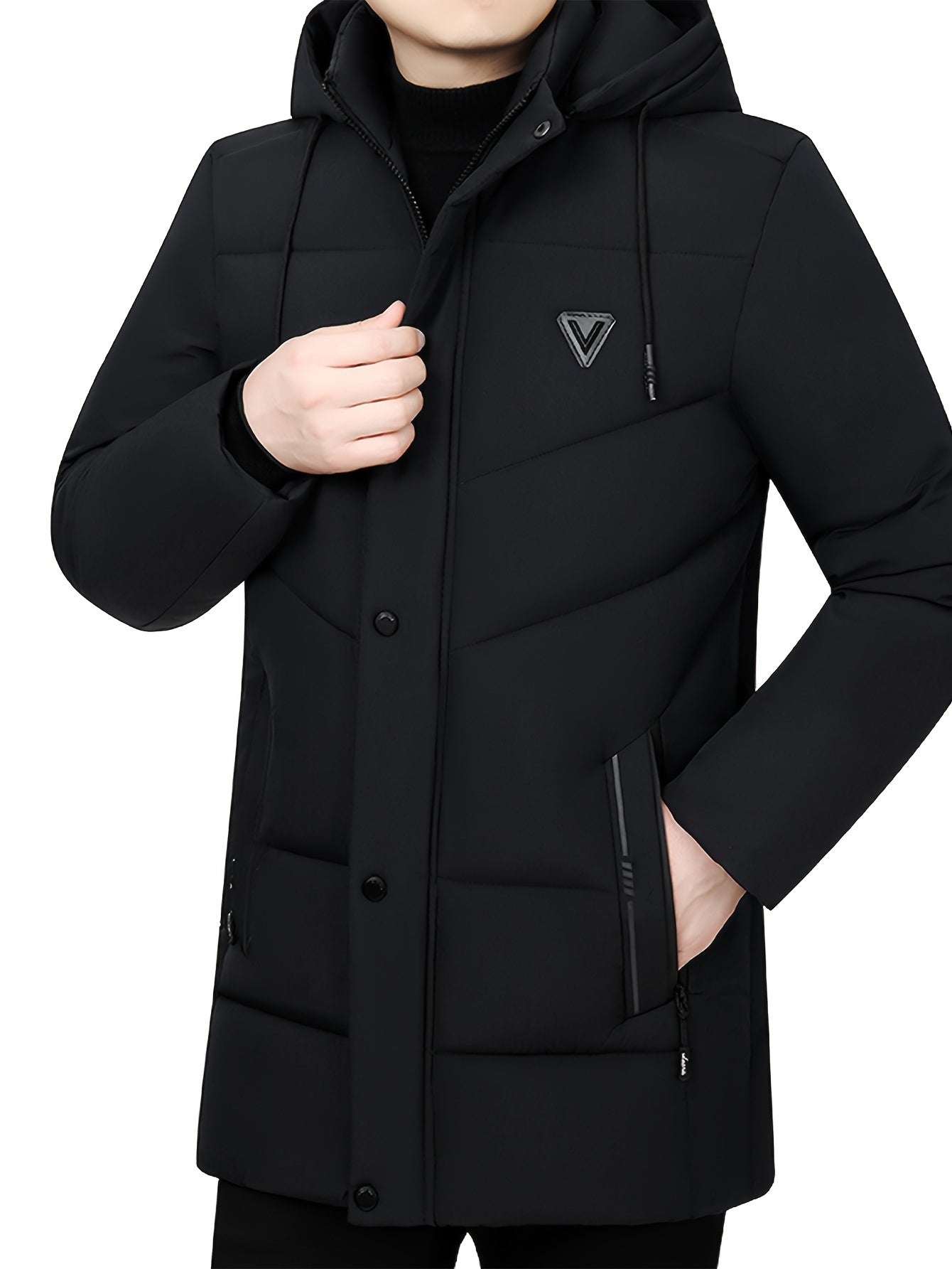 Casual Puffer Wintermantel mit Fleece-Futter und Reissverschluss-Tasche für Herren | Ideal für den Winter