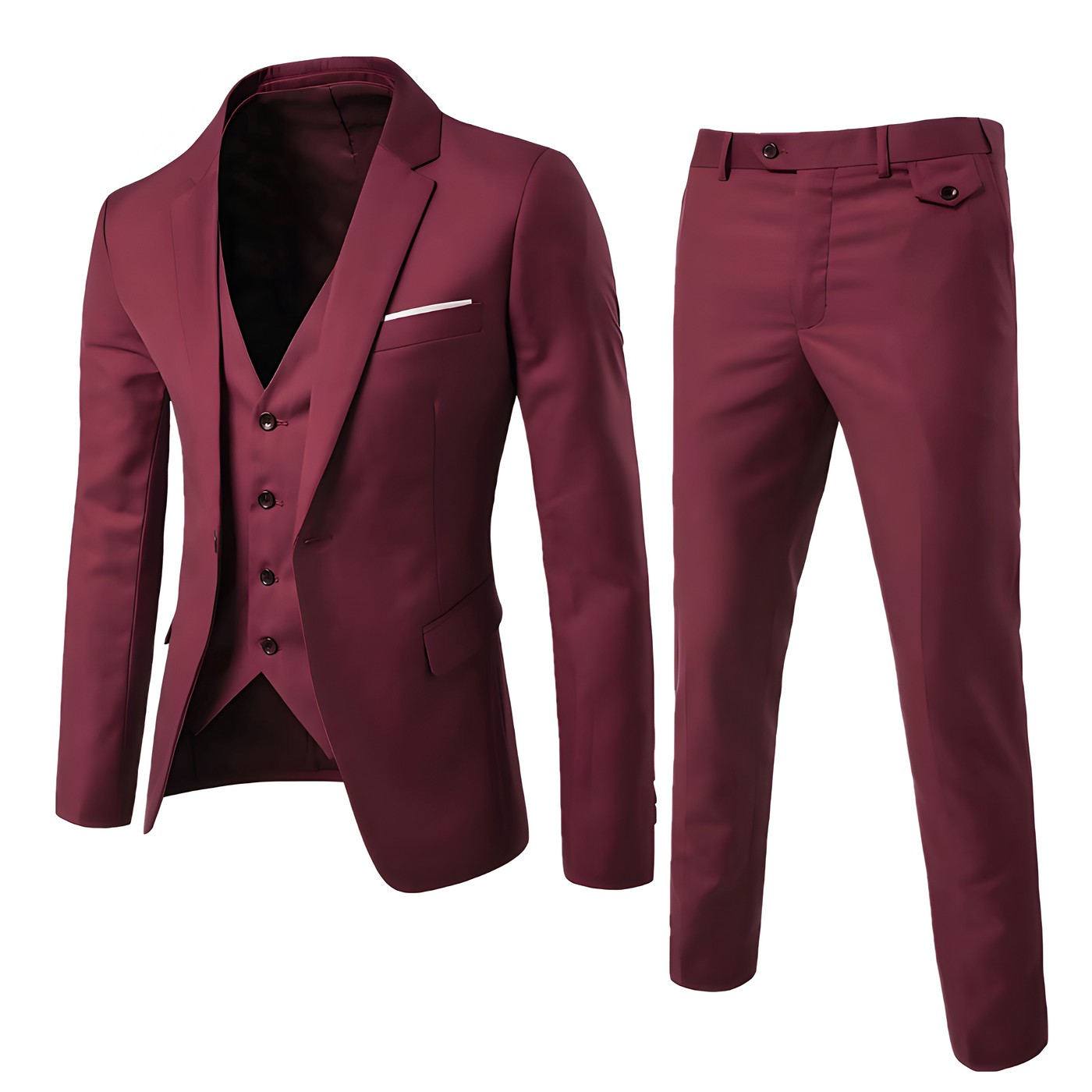 Dreiteiliger Slim Fit Anzug Herren