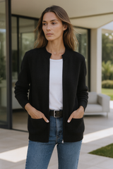 Linda | Stilvolles Strick-Vest – schwarz