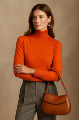 Nina | Damen Kaschmirpullover hochwertig elegant – Orange