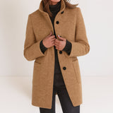 Leonie | Damenjacke hoher Kragen modern elegant – Khaki
