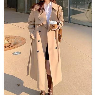 Langer Eleganter Luxe Trenchcoat für Damen | Ideal für den Winter