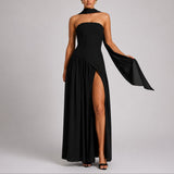 Emma | Elegantes Herbst-Hochzeits Maxikleid – Schwarz