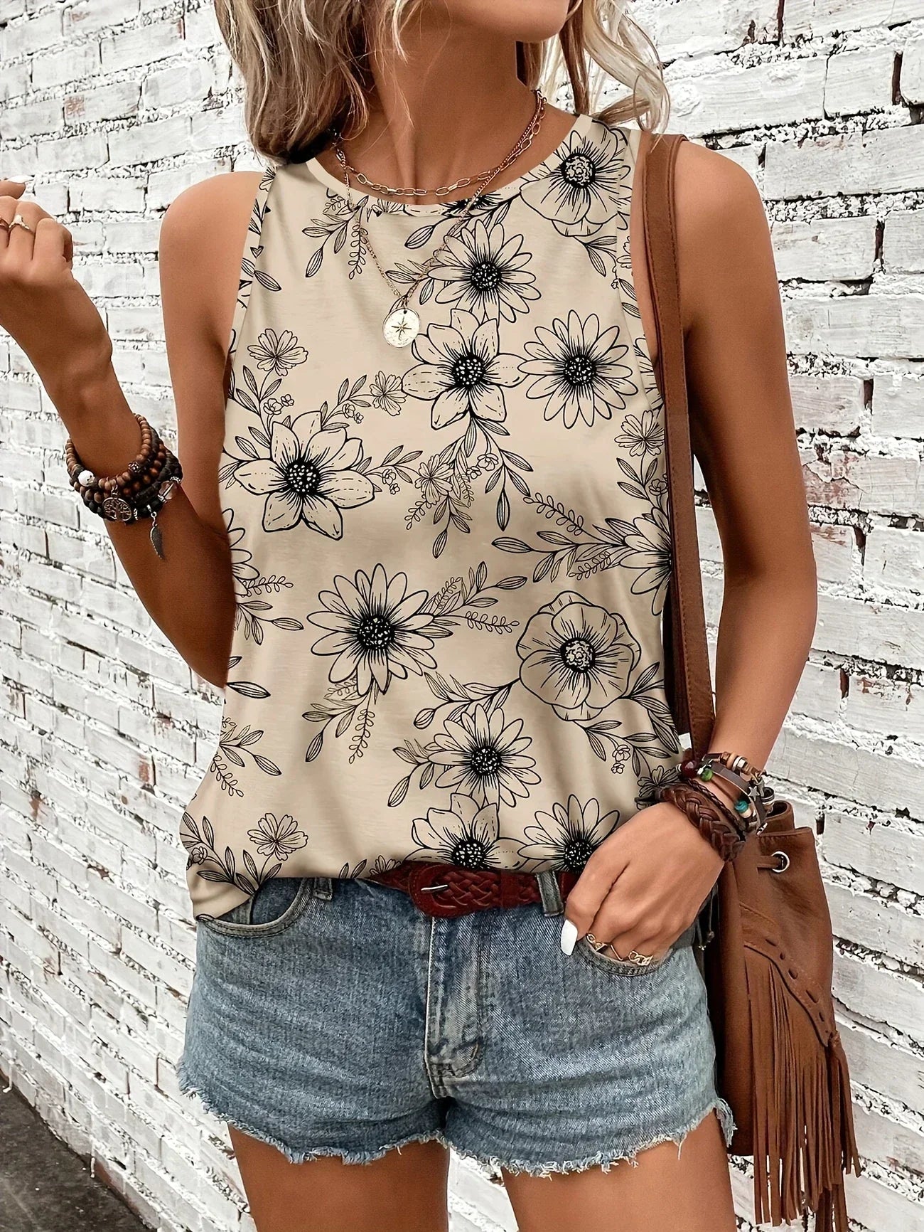 Lilou – Lässiges Sommer Top Mit Blumen Drucken