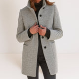 Leonie | Damenjacke hoher Kragen modern elegant – Grau