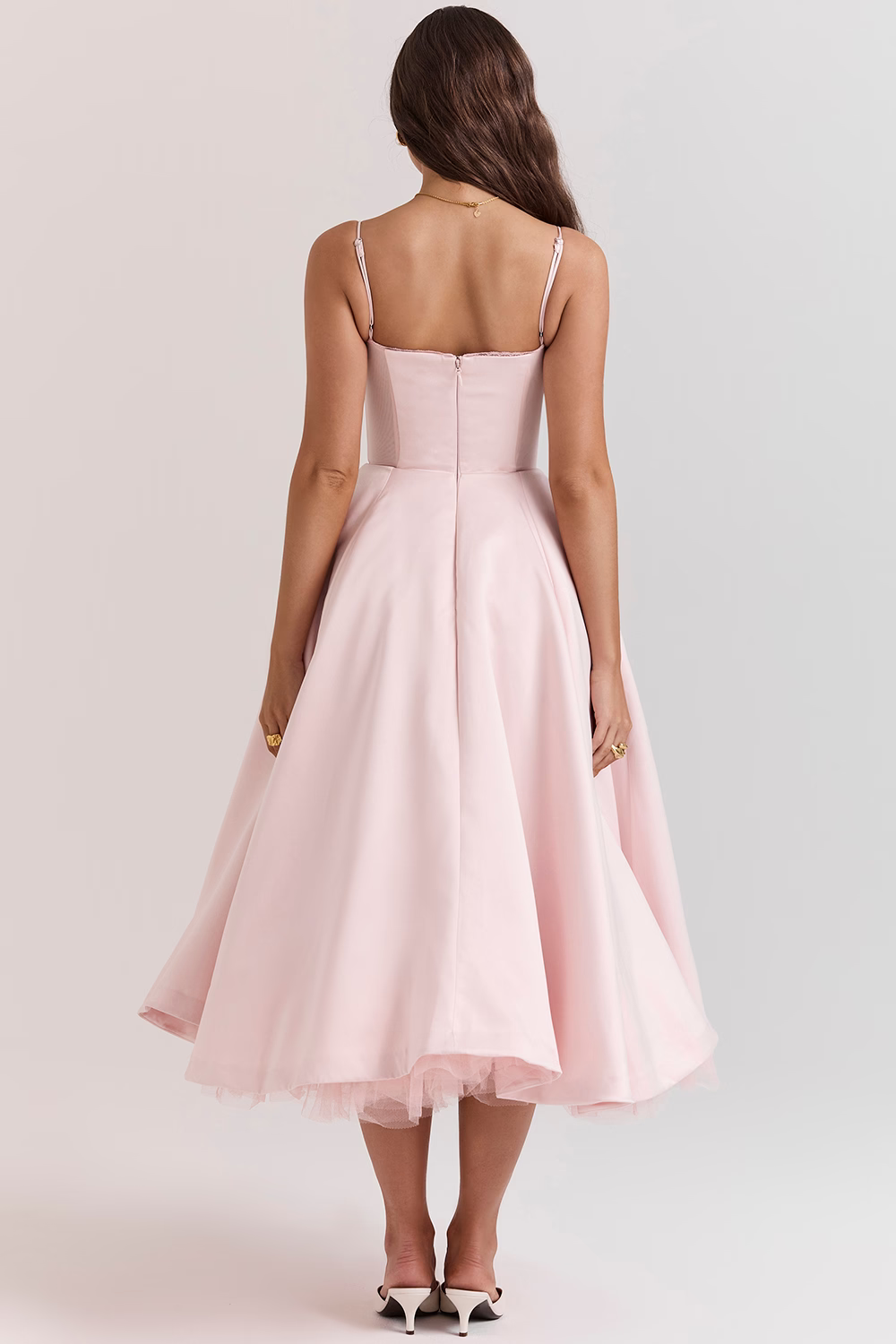 Luce - Satin-Tüll-Midikleid
