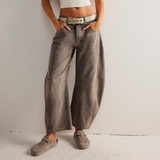Damen Baggy Jeans Mit Hoher Taille – Grau